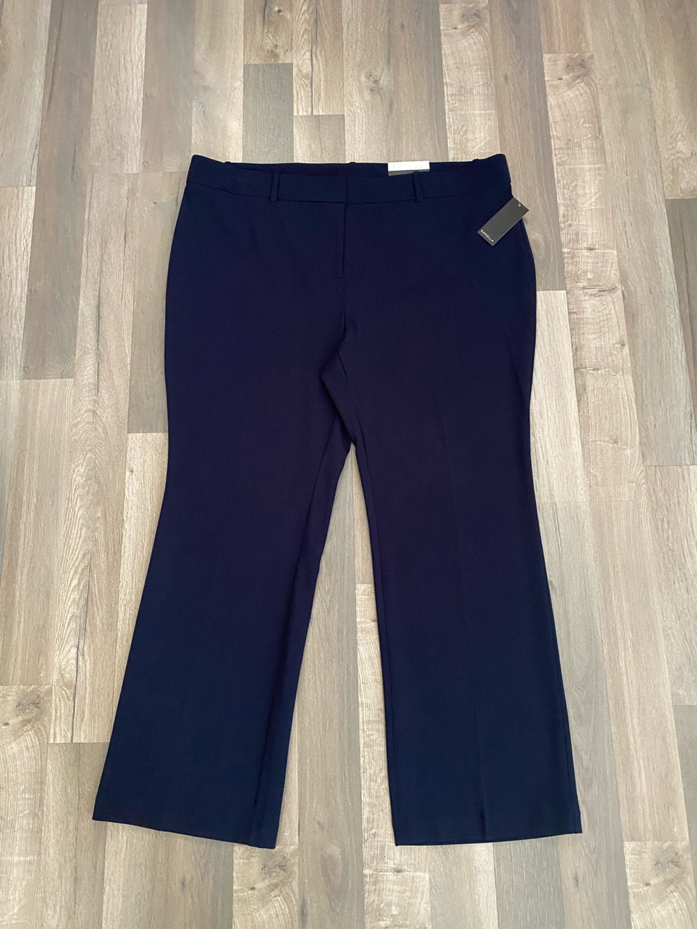 Rafaella Womens High Rise Bootcut Pant 24W Navy Blue Slimming Stretch Comfort